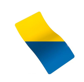 Oekra&iuml;ne vlag kleuren geel en blauw Hoogglans